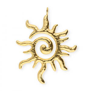 Colgantes Acero Inox sol el espiral Dorado