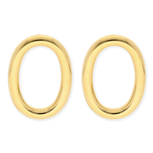 BY31&reg; Pendientes Acero Inox &oacute;valo Dorado
