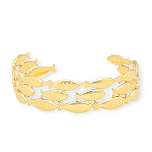 Pulseras Acero Inox bangle pez Dorado