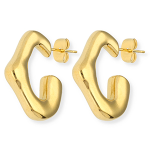 Pendientes Acero Inox irregular Dorado