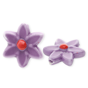 Abalorios de cer&aacute;mica flor Mauve oscuro