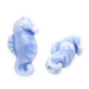 Abalorios de cer&aacute;mica caballito de mar Azul