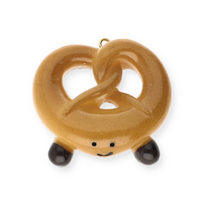 Colgantes llamativos pretzel Marr&oacute;n-marr&oacute;n oscuro