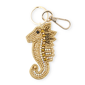 Llavero caballito de mar Dorado-dorado viejo-bronce