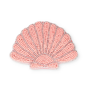 Monedero peque&ntilde;os conchas Transparente con revestimiento plateado-rosa salm&oacute;n