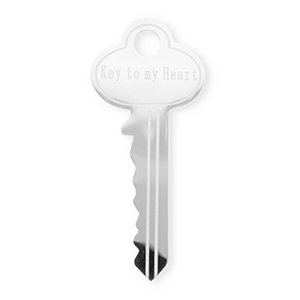 Broches llamativos in acero inox llave ''Key to my heart'' Plateado