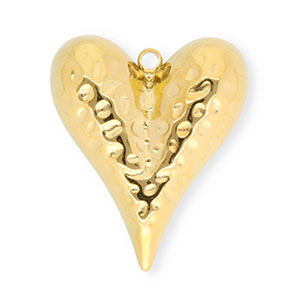 Colgantes Acero Inox coraz&oacute;n Dorado