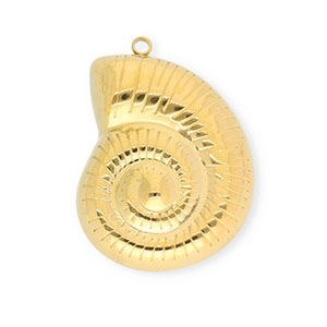 Colgantes Acero Inox concha Dorado