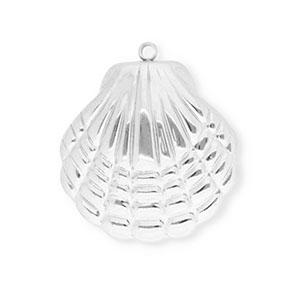 Colgantes Acero Inox concha Plateado