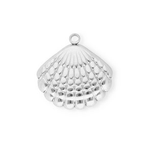 Colgantes Acero Inox concha Plateado