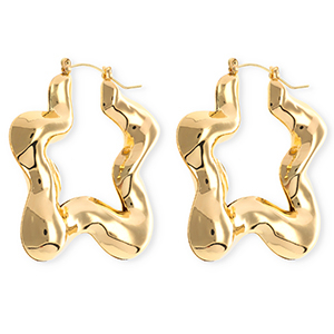 Pendientes llamativos criollos llamativos estrella con perno de acero inox Dorado
