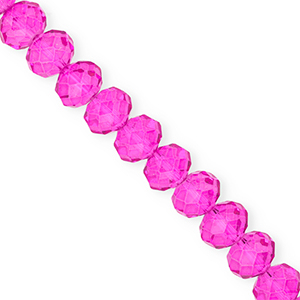 Abalorios faceteados disco 12x9mm Rosa fucsia