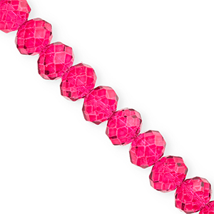 Abalorios faceteados disco 12x9mm Rosa cherry