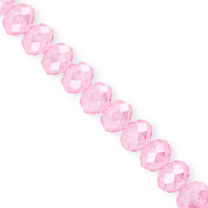 Abalorios faceteados disco 12x9mm Rosa claro