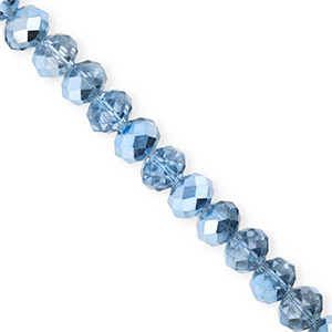 Abalorios faceteados disco 8x6mm Azul-revestimiento pearl shine