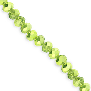Abalorios faceteados disco 6x5mm Verde-revestimiento pearl shine