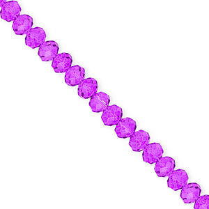 Abalorios faceteados disco 6x5mm P&uacute;rpura uva