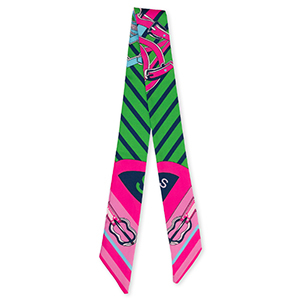 Bandana Pa&ntilde;uelo con cinturones de cuero Rosa-verde-azul
