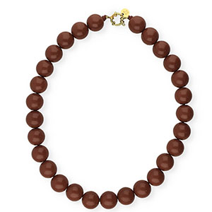 BY31&reg; Collares de abalorios acr&iacute;licos 16mm brillante Cappuccino brown 19-1220 TCX-dorado