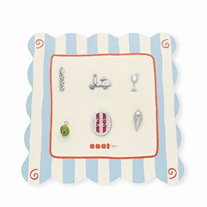BY31&reg; Colgantes de lat&oacute;n Eco-brass pack ahorro (6 pieza) Plateado-verde oliva-rosa claro-rojo