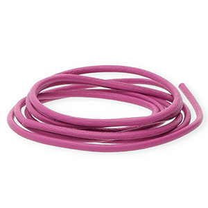 Cord&oacute;n cuero DQ redondo 2mm Rosa cherry