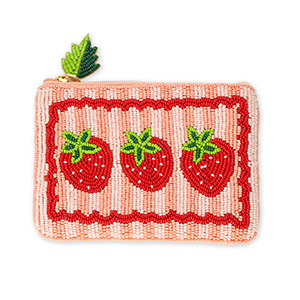 Monedero peque&ntilde;os fresas Rosa salm&oacute;n-blanco-rojo-verde