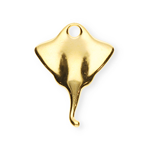 Colgantes met&aacute;licos DQ mantarraya Dorado (sin n&iacute;quel)