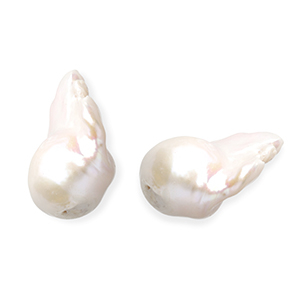 TQ Perlas de agua dulce irregular gota Blanco natural