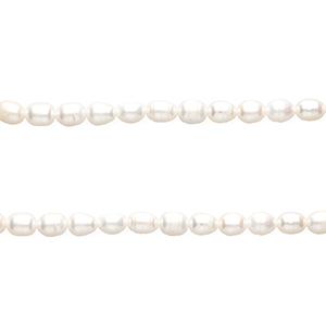 TQ Perlas de agua dulce grano de arroz 7x5 mm Blanco natural