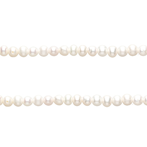 TQ Perlas de agua dulce redondos 4 mm Blanco natural