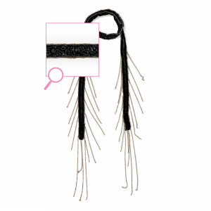 Choker de organza con cuentas de vidrio Negro-dorado