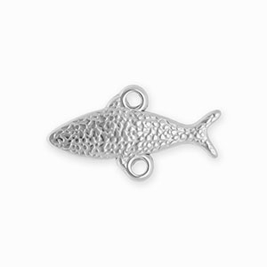 BY31&reg; Fornituras acero inox entrepieza pez con 2 anillas Plateado
