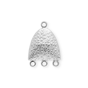 BY31&reg; Fornituras acero inox entrepieza semi-&oacute;valo con 4 anillas Plateado