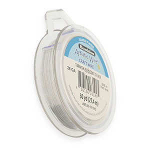 Alambre Art&iacute;stico Calibre 26 Cubierta plateada resistente al deslustre