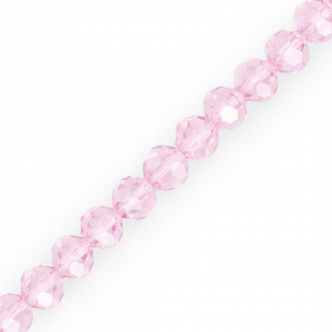Abalorios faceteados redondos 6 mm Rosa claro