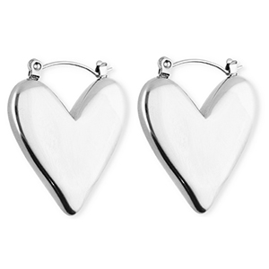 BY31&reg; Pendientes Acero Inox criollas coraz&oacute;n Plateado