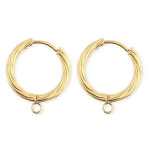 BY31&reg; Fornituras Acero Inox pendientes espiral&nbsp;con anilla Dorado