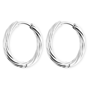 BY31&reg; Pendientes Acero Inox criollas espiral Plateado
