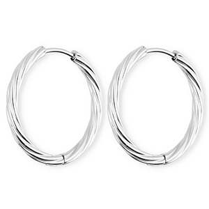 BY31&reg; Pendientes Acero Inox criollas espiral Plateado