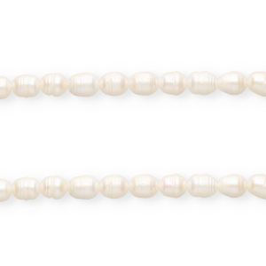 Perlas de agua dulce imperfectas grano de arroz 10x9mm Blanco natural