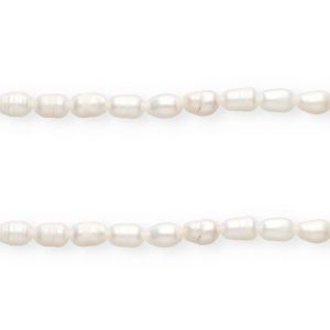 Perlas de agua dulce imperfectas grano de arroz 8x6mm Blanco natural