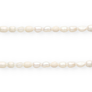 Perlas de agua dulce imperfectas grano de arroz 7x5mm Blanco natural