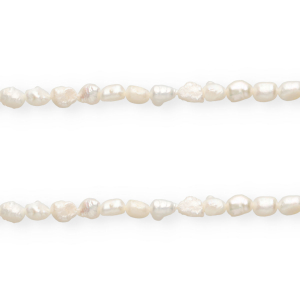 Perlas de agua dulce imperfectas nugget ovalada 7x5-6mm Blanco natural