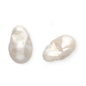 Perlas de agua dulce imperfectas forma irregular Blanco natural