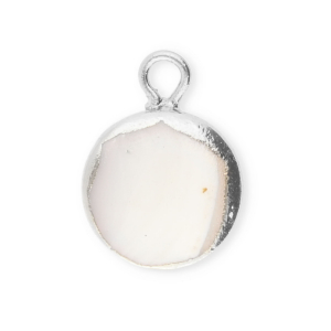 Perlas de agua dulce imperfectas colgante redondo Plateado-blanco natural