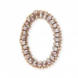 Colgantes faceteados &oacute;valo Marr&oacute;n taupe-revestimiento pearl shine-dorado