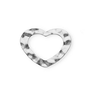 Fornituras Acero Inox entrepieza coraz&oacute;n Plateado