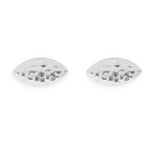 Fornituras Acero Inox pendientes &oacute;valo con anilla Plateado