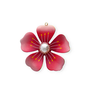 Colgantes Acero Inox flor Dorado-rosa-blanco nacar-amarillo