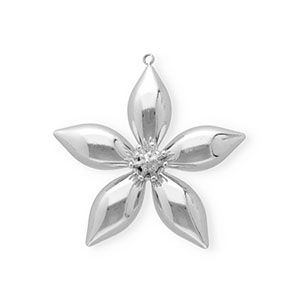 Colgantes Acero Inox flor Plateado